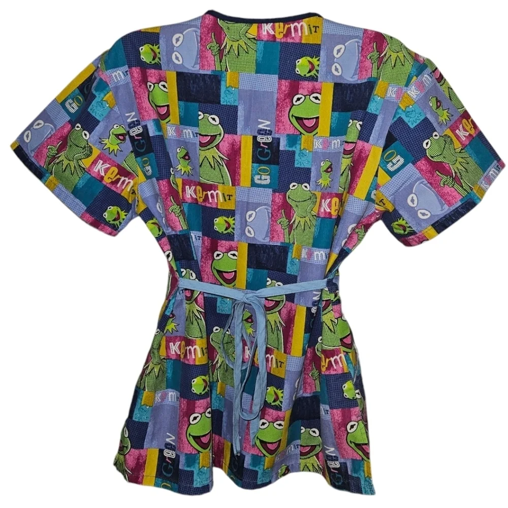 The Wonderful World Of Disney Muppets Kermit Short Sleeve Scrub Top